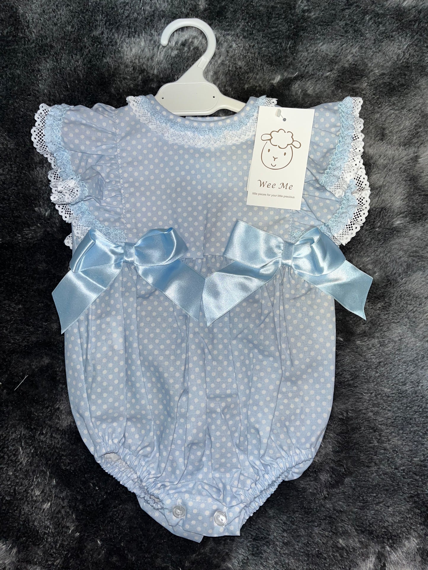 Blue Spotty Wee Me Romper