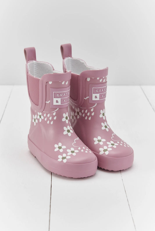 Pink floral wellies