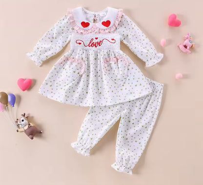 Smocked valentines pjs