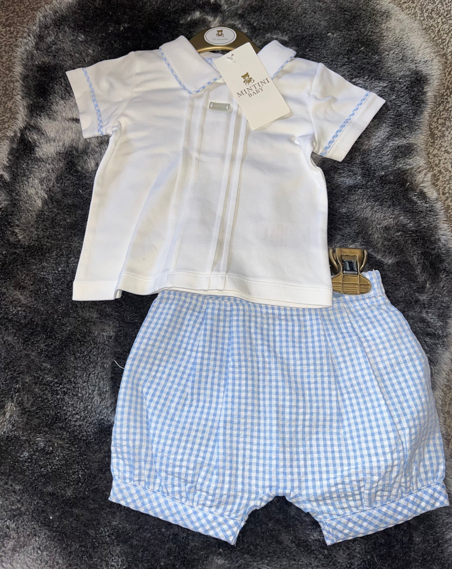 Blue mintini shorts set