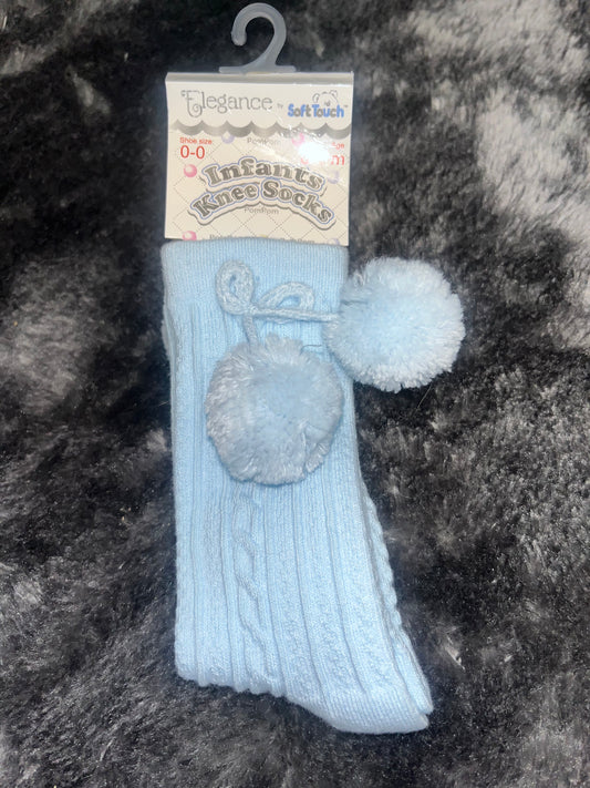 Blue Pom socks