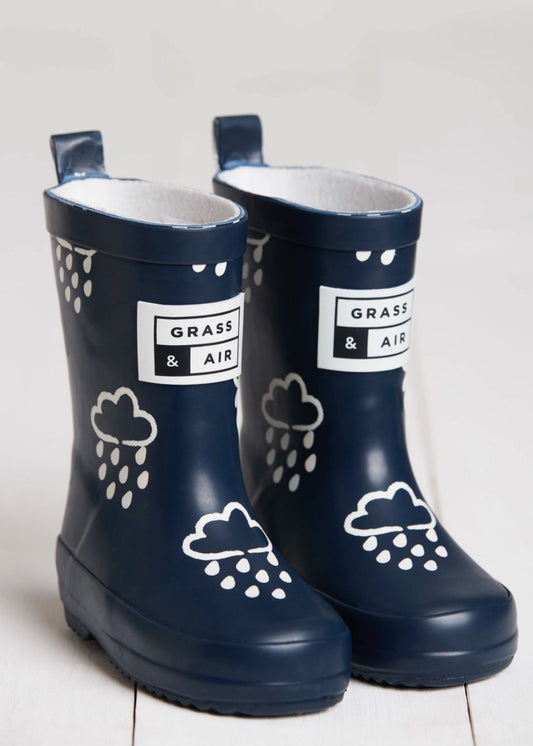 Navy wellies